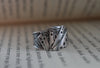 Silver ring with playing cards design, adjustable rings, unisex jewellery