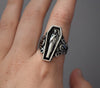 Coffin Ring, statement rings, Men, rings, adjustable jewellery, unisex jewellery