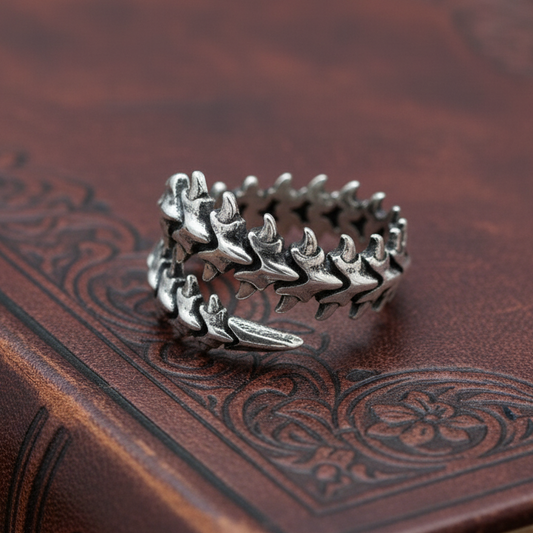 Silver ring, adjustable rings, keel spine ring