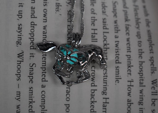 Glow in the Dark Horse Pendant Necklace