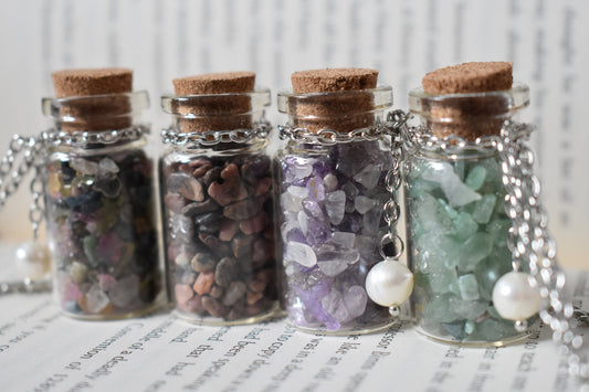 Crystal Bottle Pendant Necklace