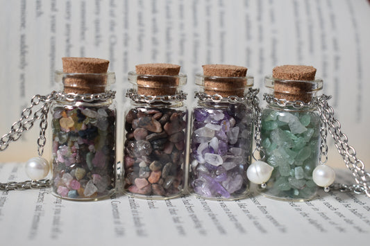 Crystal Bottle Pendant Necklace